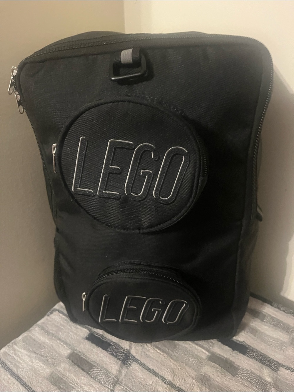 Lego Black Backpack with Dual LEGO Logo Pockets